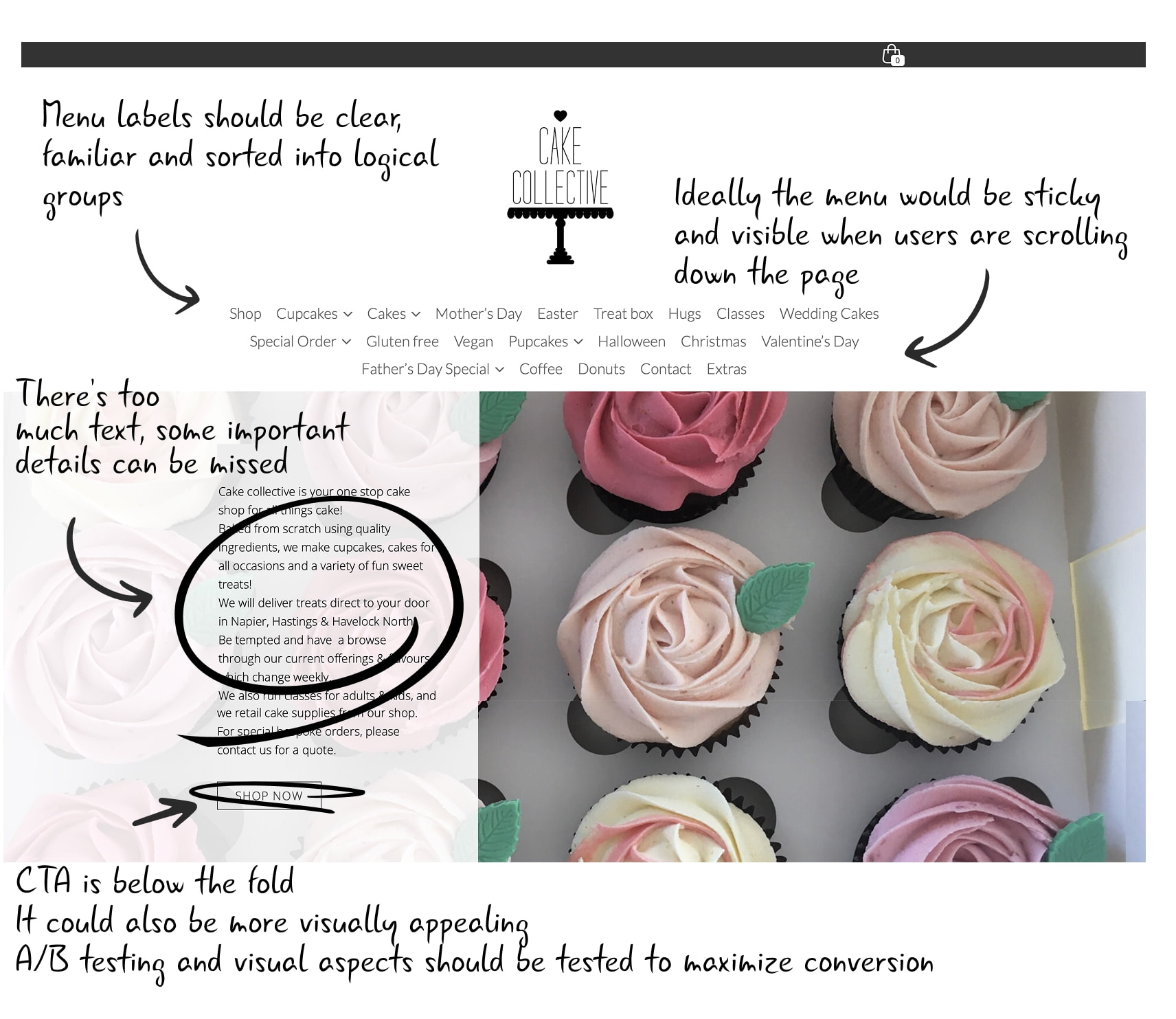 cake collective UX review